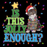 Funny Christmas Is This Jolly Enough Tangled Lights Cat 16oz Travel Tumbler
