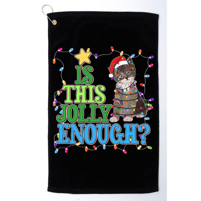 Funny Christmas Is This Jolly Enough Tangled Lights Cat Golf Towel