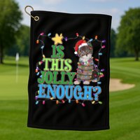 Funny Christmas Is This Jolly Enough Tangled Lights Cat Golf Towel