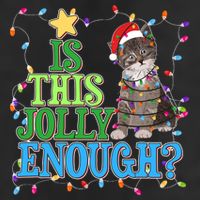Funny Christmas Is This Jolly Enough Tangled Lights Cat Golf Towel