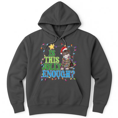 Funny Christmas Is This Jolly Enough Tangled Lights Cat Hoodie