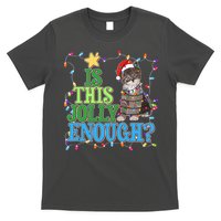 Funny Christmas Is This Jolly Enough Tangled Lights Cat T-Shirt