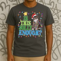 Funny Christmas Is This Jolly Enough Tangled Lights Cat T-Shirt