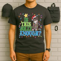 Funny Christmas Is This Jolly Enough Tangled Lights Cat T-Shirt