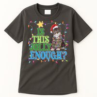 Funny Christmas Is This Jolly Enough Tangled Lights Cat Tall T-Shirt