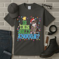 Funny Christmas Is This Jolly Enough Tangled Lights Cat Tall T-Shirt