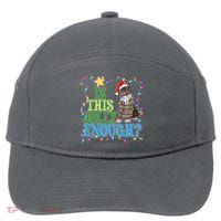 Funny Christmas Is This Jolly Enough Tangled Lights Cat 7-Panel Snapback Hat