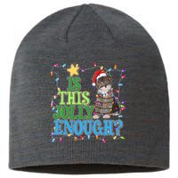 Funny Christmas Is This Jolly Enough Tangled Lights Cat Sustainable Beanie