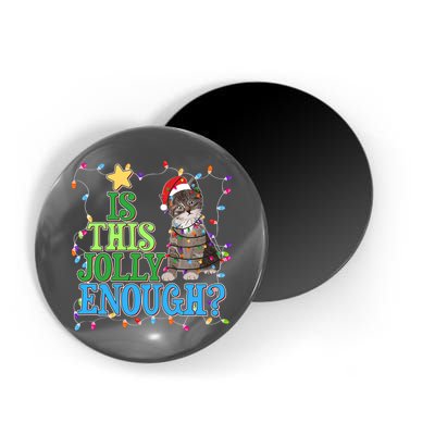 Funny Christmas Is This Jolly Enough Tangled Lights Cat Magnet