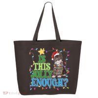 Funny Christmas Is This Jolly Enough Tangled Lights Cat 25L Jumbo Tote