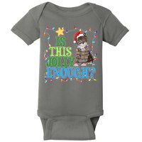Funny Christmas Is This Jolly Enough Tangled Lights Cat Baby Bodysuit