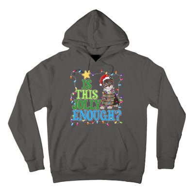 Funny Christmas Is This Jolly Enough Tangled Lights Cat Tall Hoodie