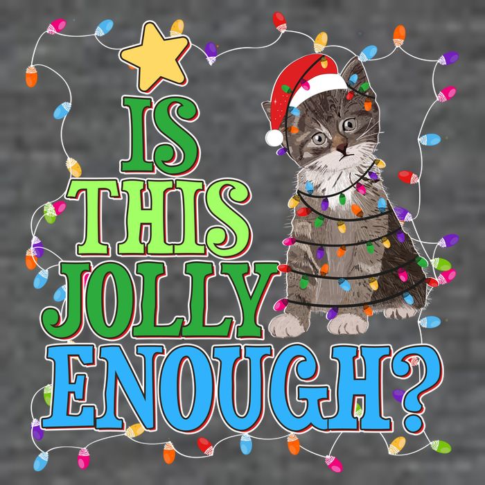 Funny Christmas Is This Jolly Enough Tangled Lights Cat Toddler T-Shirt