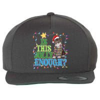 Funny Christmas Is This Jolly Enough Tangled Lights Cat Wool Snapback Cap