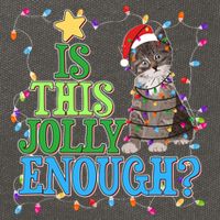Funny Christmas Is This Jolly Enough Tangled Lights Cat Cotton Canvas Backpack
