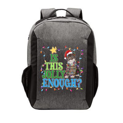 Funny Christmas Is This Jolly Enough Tangled Lights Cat Vector Backpack