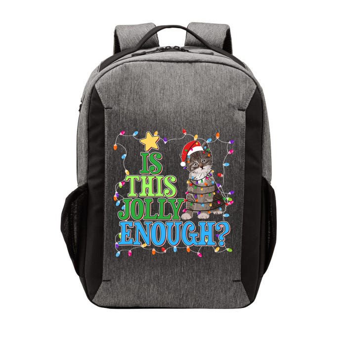 Funny Christmas Is This Jolly Enough Tangled Lights Cat Vector Backpack