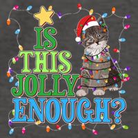 Funny Christmas Is This Jolly Enough Tangled Lights Cat Vector Backpack