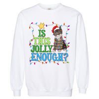 Funny Christmas Is This Jolly Enough Tangled Lights Cat Garment-Dyed Sweatshirt