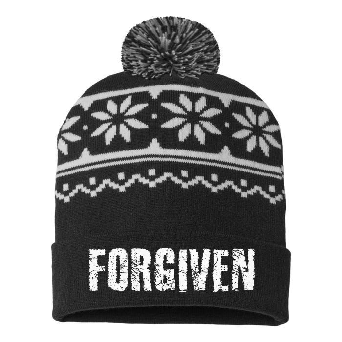 Forgiven Christian Inspirational Design USA-Made Snowflake Beanie