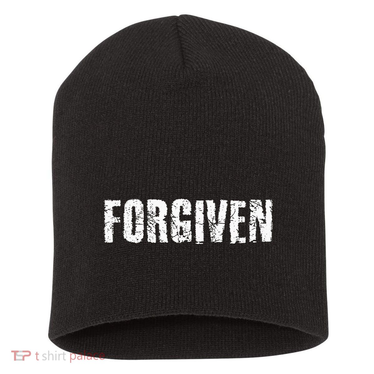 Forgiven Christian Inspirational Design Short Acrylic Beanie
