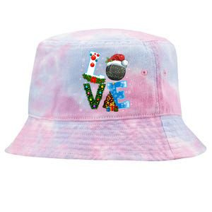 Funny Christmas Ice Hockey Players Lovers Xmas Gift Tie-Dyed Bucket Hat