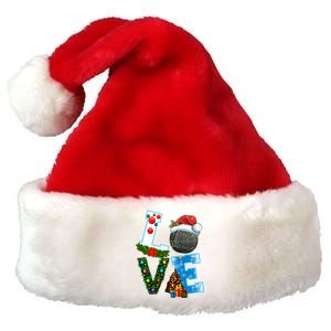 Funny Christmas Ice Hockey Players Lovers Xmas Gift Premium Christmas Santa Hat