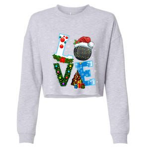 Funny Christmas Ice Hockey Players Lovers Xmas Gift Cropped Pullover Crew