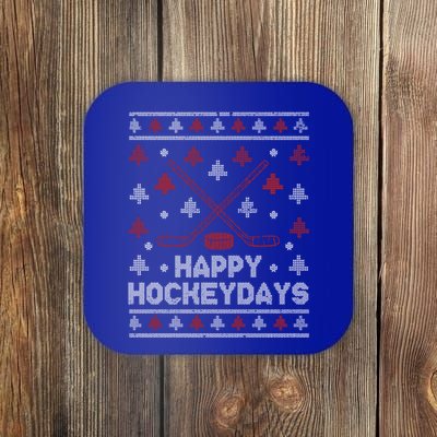 Funny Christmas Ice Hockey Player Fan Xmas Happy Hockeydays Gift Coaster