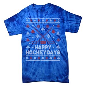 Funny Christmas Ice Hockey Player Fan Xmas Happy Hockeydays Gift Tie-Dye T-Shirt