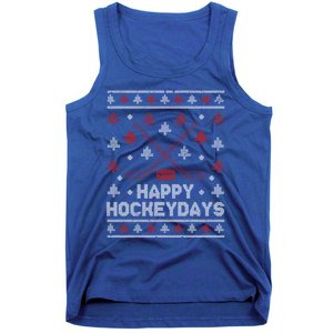 Funny Christmas Ice Hockey Player Fan Xmas Happy Hockeydays Gift Tank Top