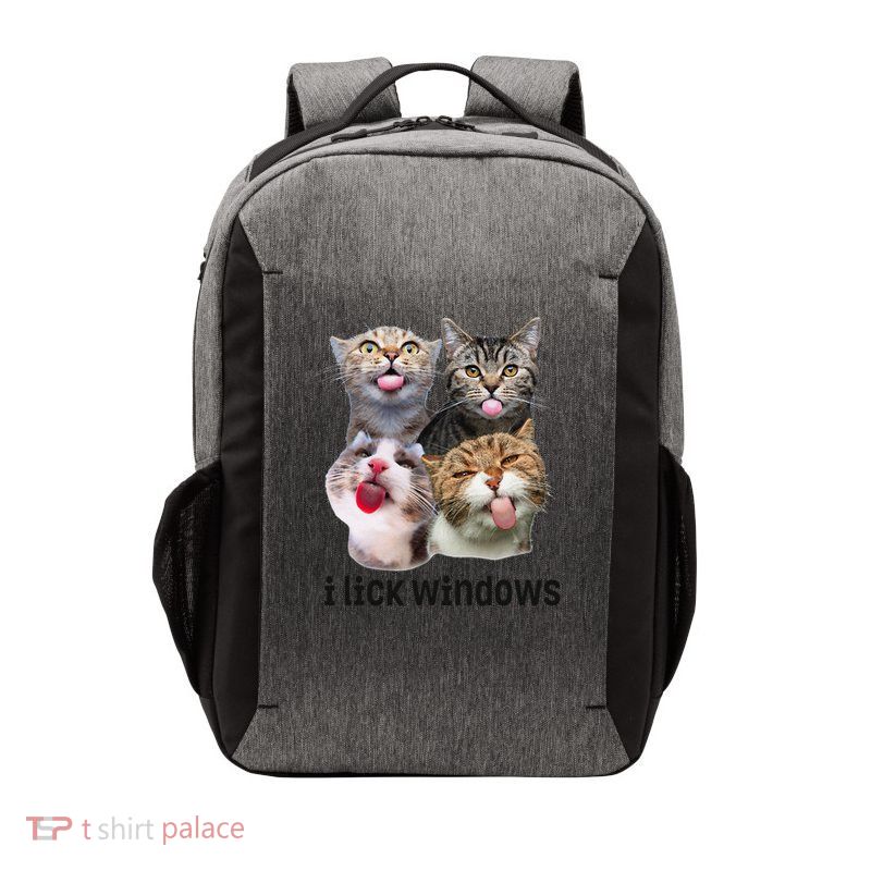 Funny Cat I Lick Windows Feline Lover Pet Owner Vector Backpack