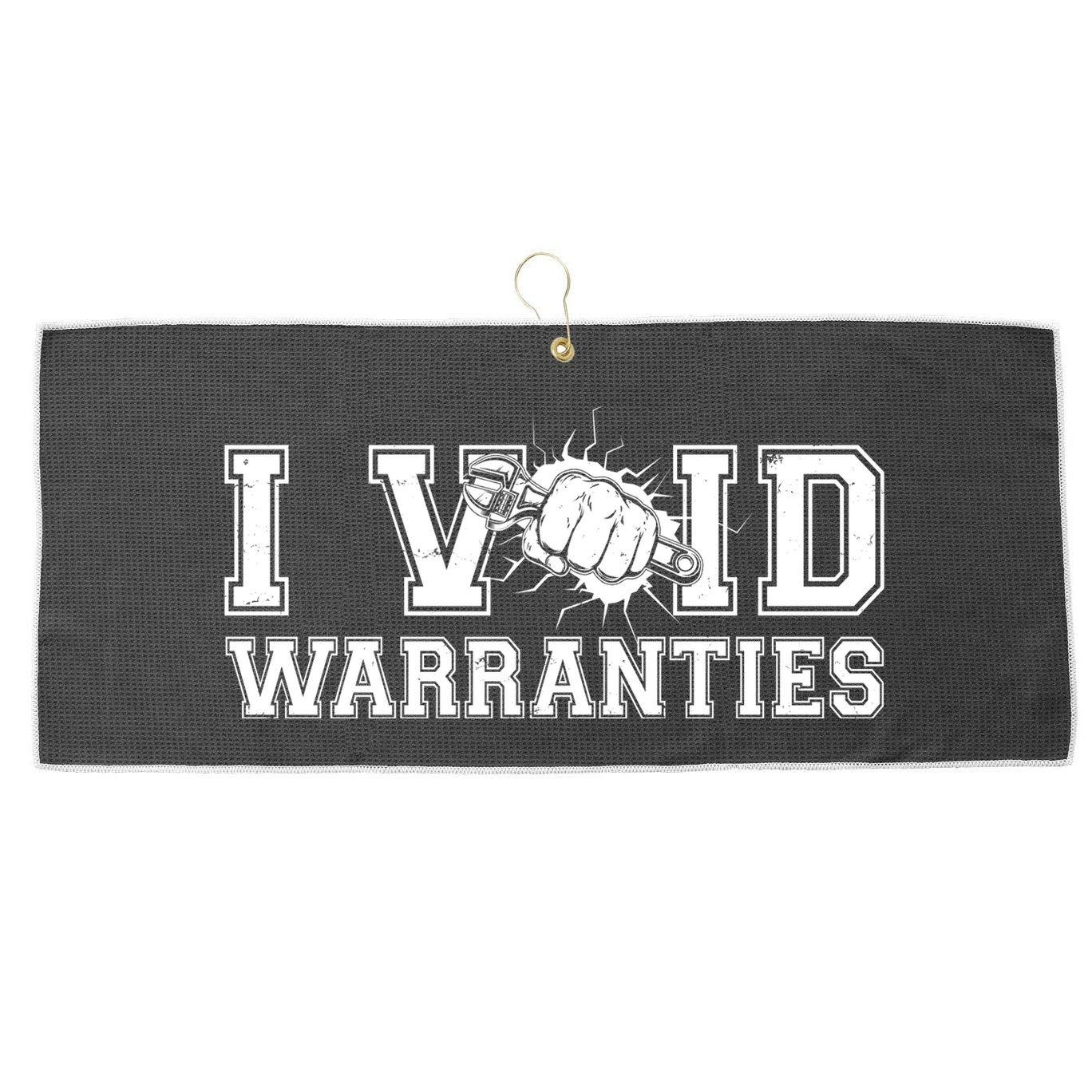 Funny Cool I Void Warranties Large Microfiber Waffle Golf Towel