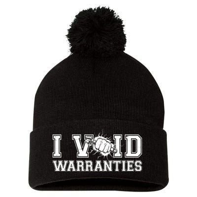 Funny Cool I Void Warranties Pom Pom 12in Knit Beanie