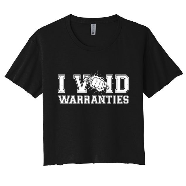 Funny Cool I Void Warranties Crop Top