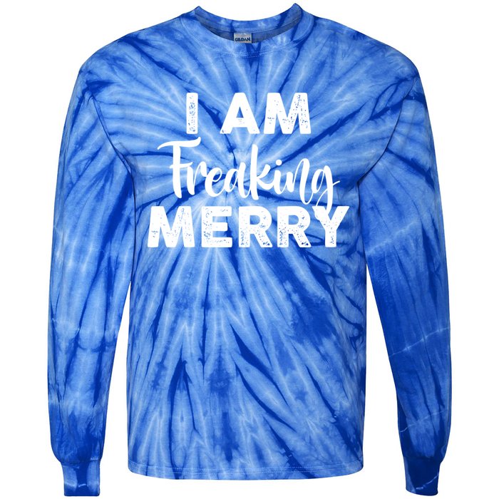 Funny Christmas I Am Freaking Merry Gift Tie-Dye Long Sleeve Shirt