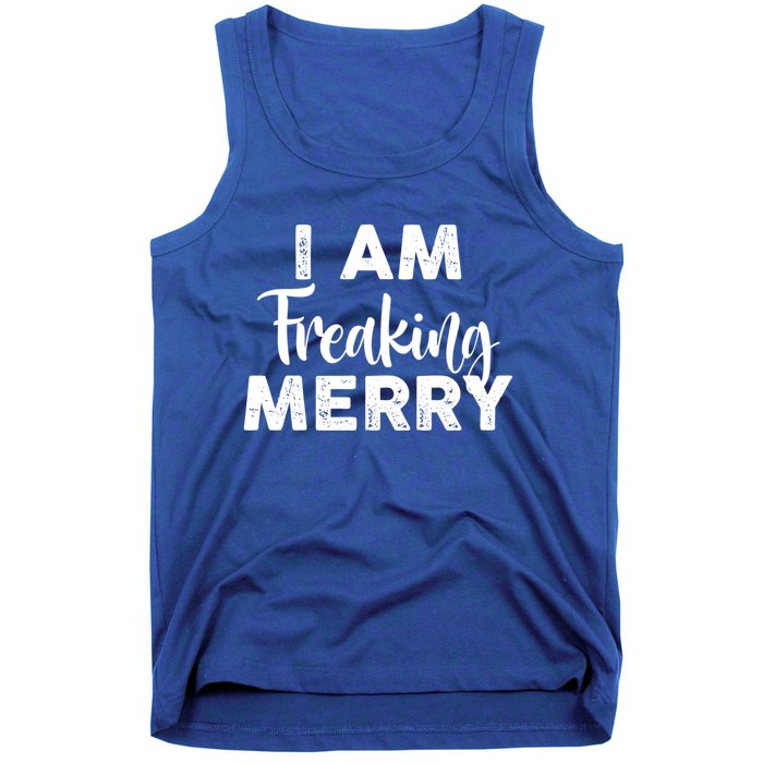 Funny Christmas I Am Freaking Merry Gift Tank Top