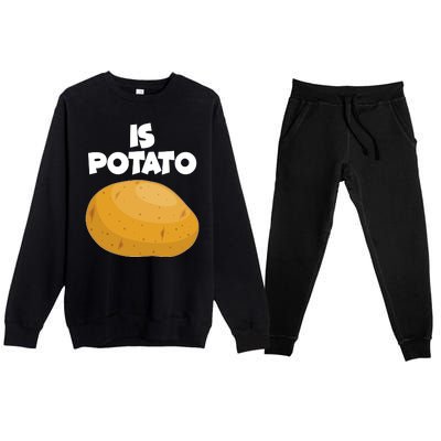 Funny Cute Is Potato Premium Crewneck Sweatsuit Set