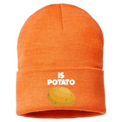 Funny Cute Is Potato Sustainable Knit Beanie