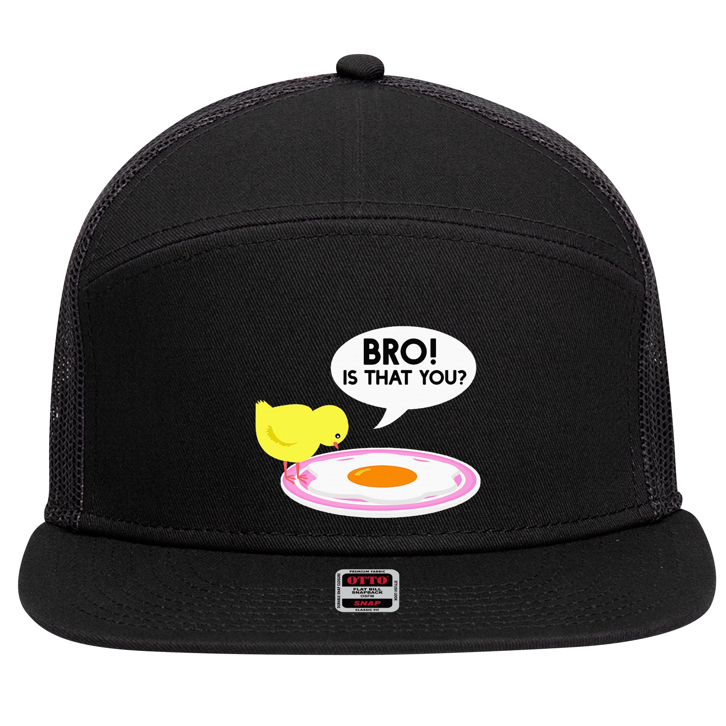 Funny Chicken Is That You Bro 7 Panel Mesh Trucker Snapback Hat