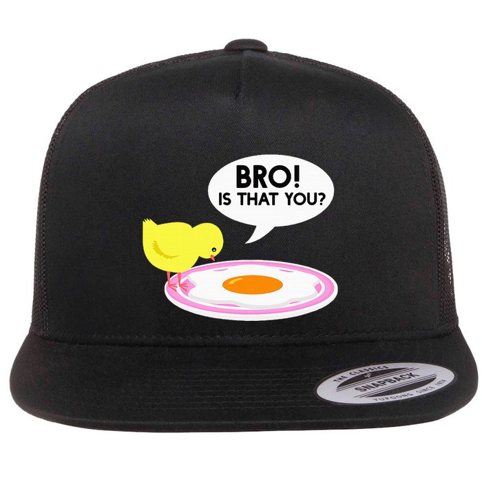 Funny Chicken Is That You Bro Flat Bill Trucker Hat