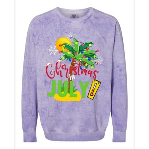 Funny Christmas In July Summer Beach Vacation Xmas Colorblast Crewneck Sweatshirt