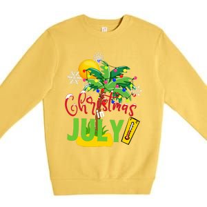 Funny Christmas In July Summer Beach Vacation Xmas Premium Crewneck Sweatshirt