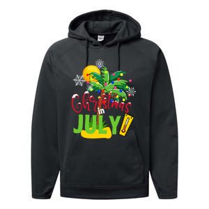 Funny Christmas In July Summer Beach Vacation Xmas Performance Fleece Hoodie