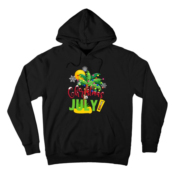 Funny Christmas In July Summer Beach Vacation Xmas Hoodie