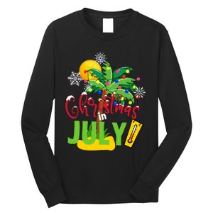 Funny Christmas In July Summer Beach Vacation Xmas Long Sleeve Shirt