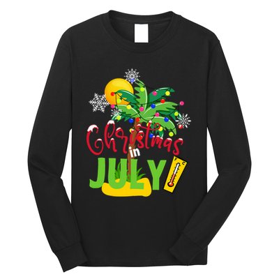 Funny Christmas In July Summer Beach Vacation Xmas Long Sleeve Shirt