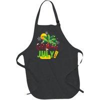 Funny Christmas In July Summer Beach Vacation Xmas Full-Length Apron With Pockets