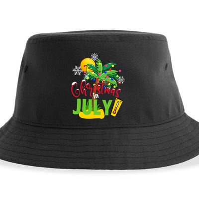Funny Christmas In July Summer Beach Vacation Xmas Sustainable Bucket Hat