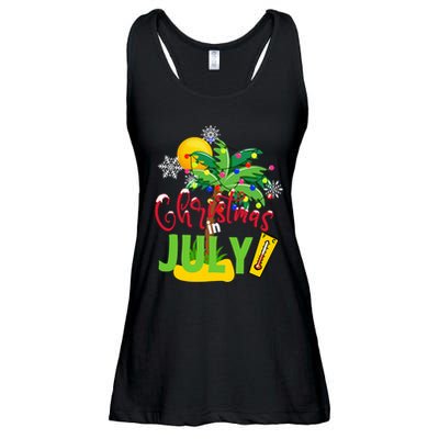 Funny Christmas In July Summer Beach Vacation Xmas Ladies Essential Flowy Tank